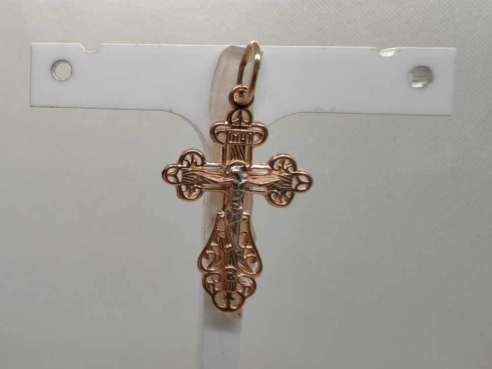 ПОДКБК585 ПОДВЕСКА КРЕСТ БЕЗ КАМНЯ (Au 585)