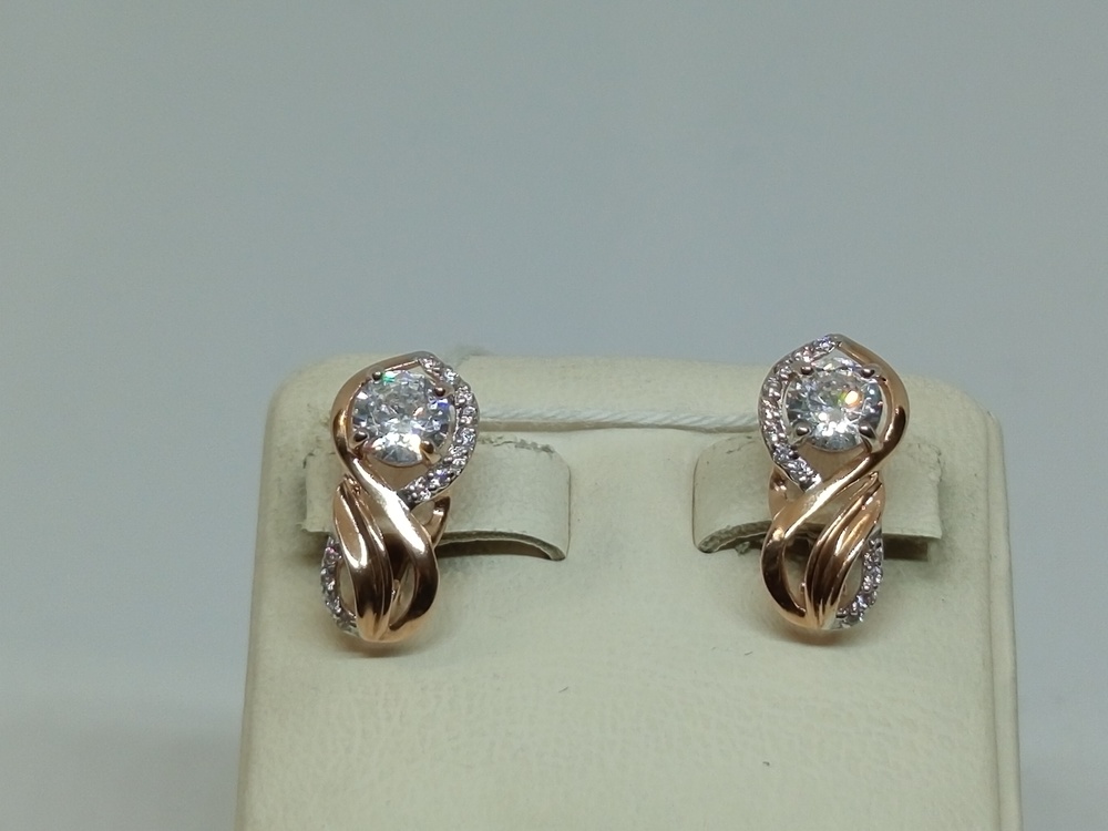 СКМИ585 СЕРЬГИ С КАМНЯМИ (Au 585)