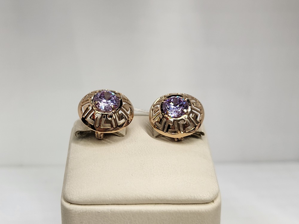 СКМ585 СЕРЬГИ С КАМНЕМ (Au 585)