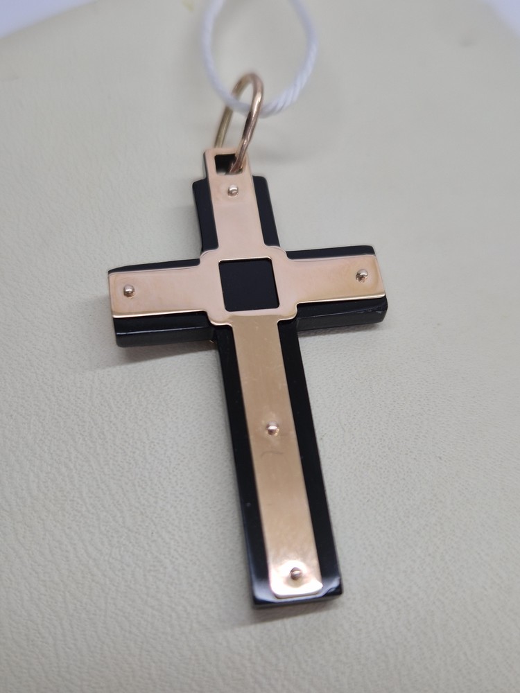 ПОДККИ585 ПОДВЕСКА КРЕСТ С КАМНЕМ (Au 585)