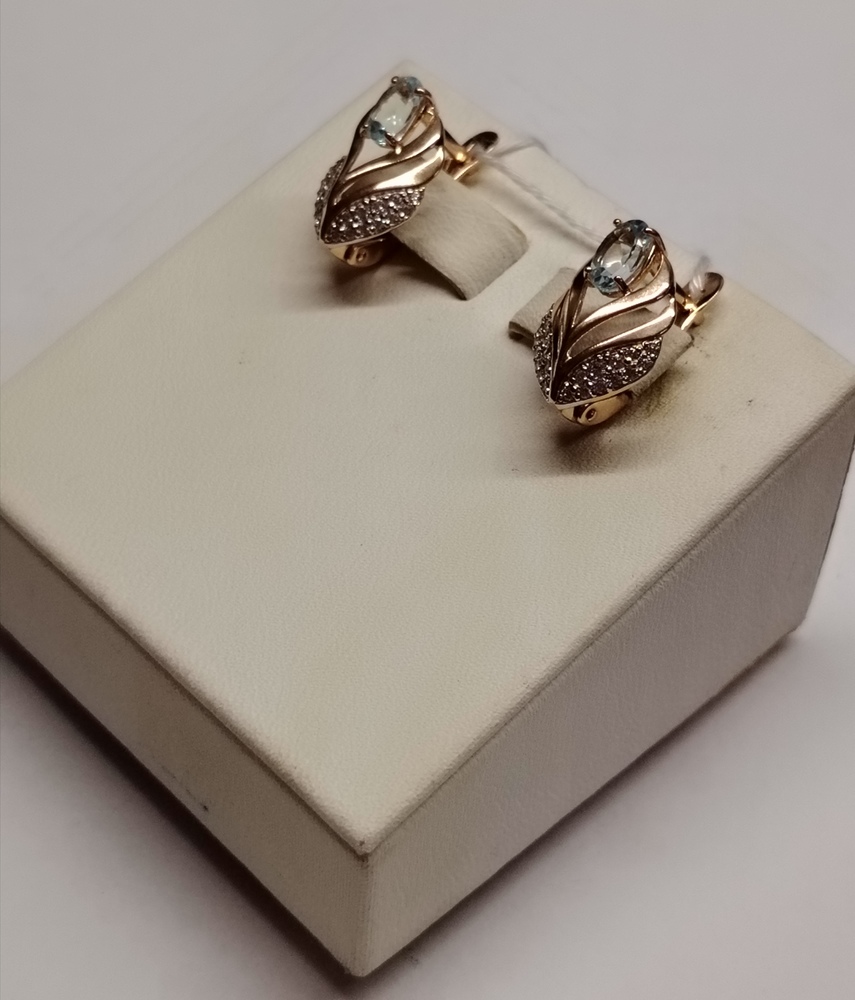 СКМИ585 СЕРЬГИ С КАМНЯМИ (Au 585)