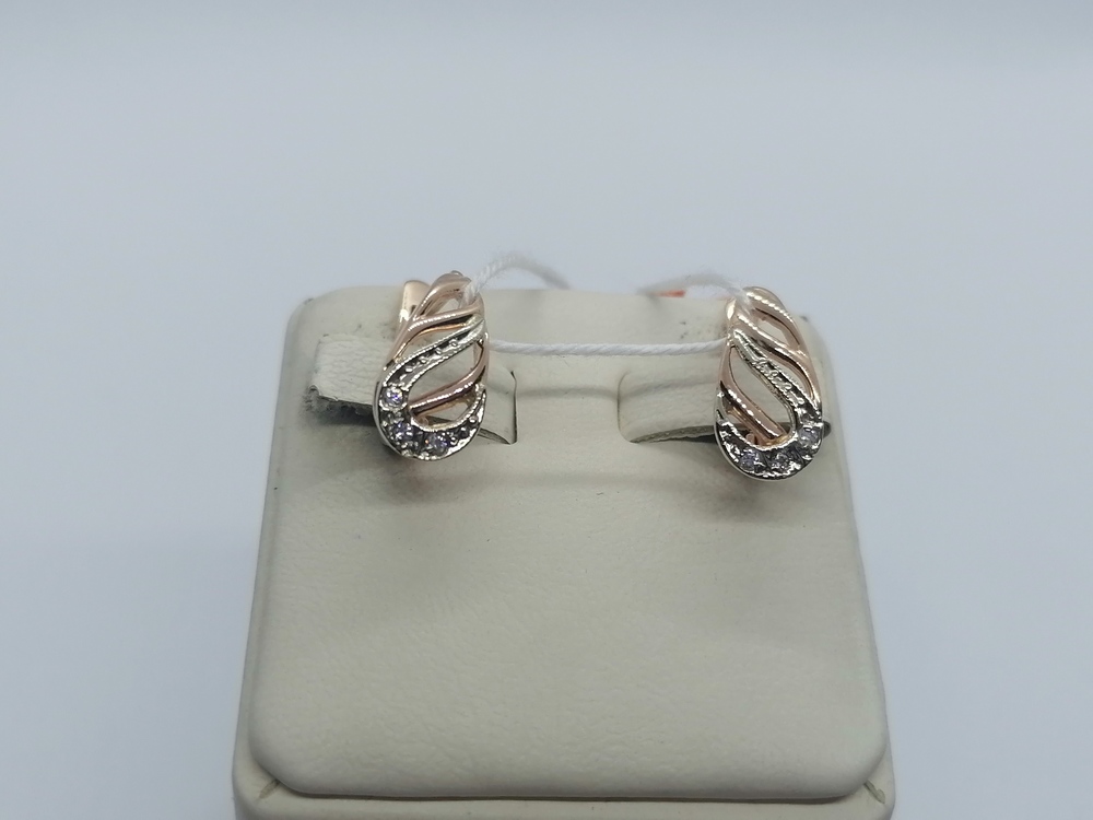 СКМИ585 СЕРЬГИ С КАМНЯМИ (Au 585)