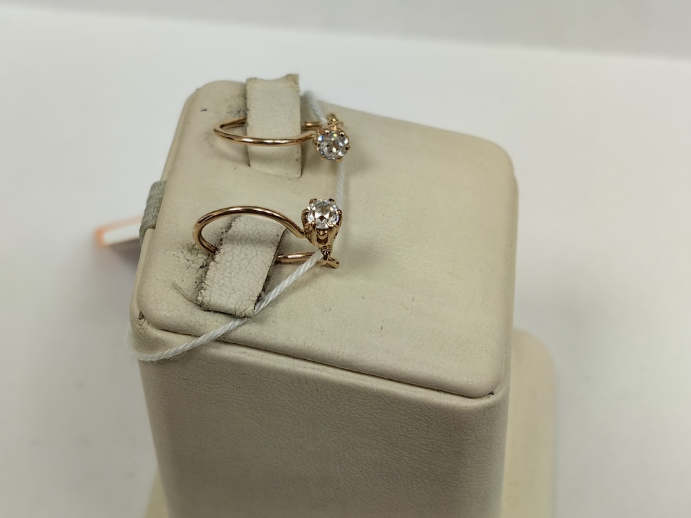 СКМ585 СЕРЬГИ С КАМНЕМ (Au 585)