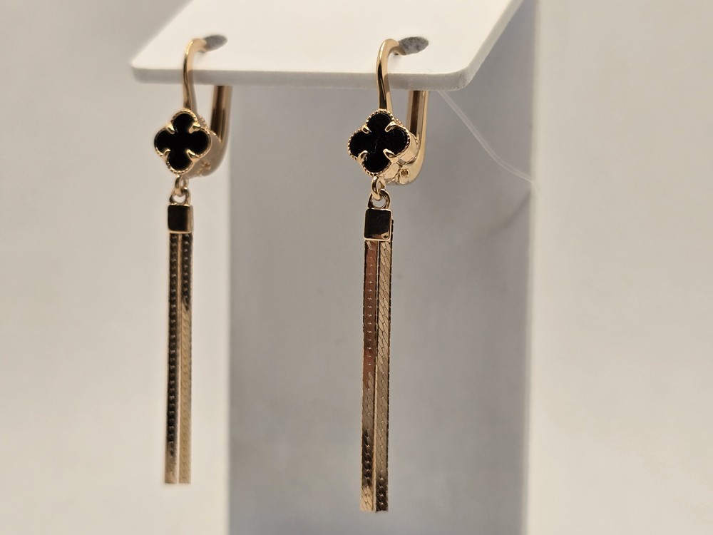 120431 СЕРЬГИ С КАМНЕМ (Au 585)