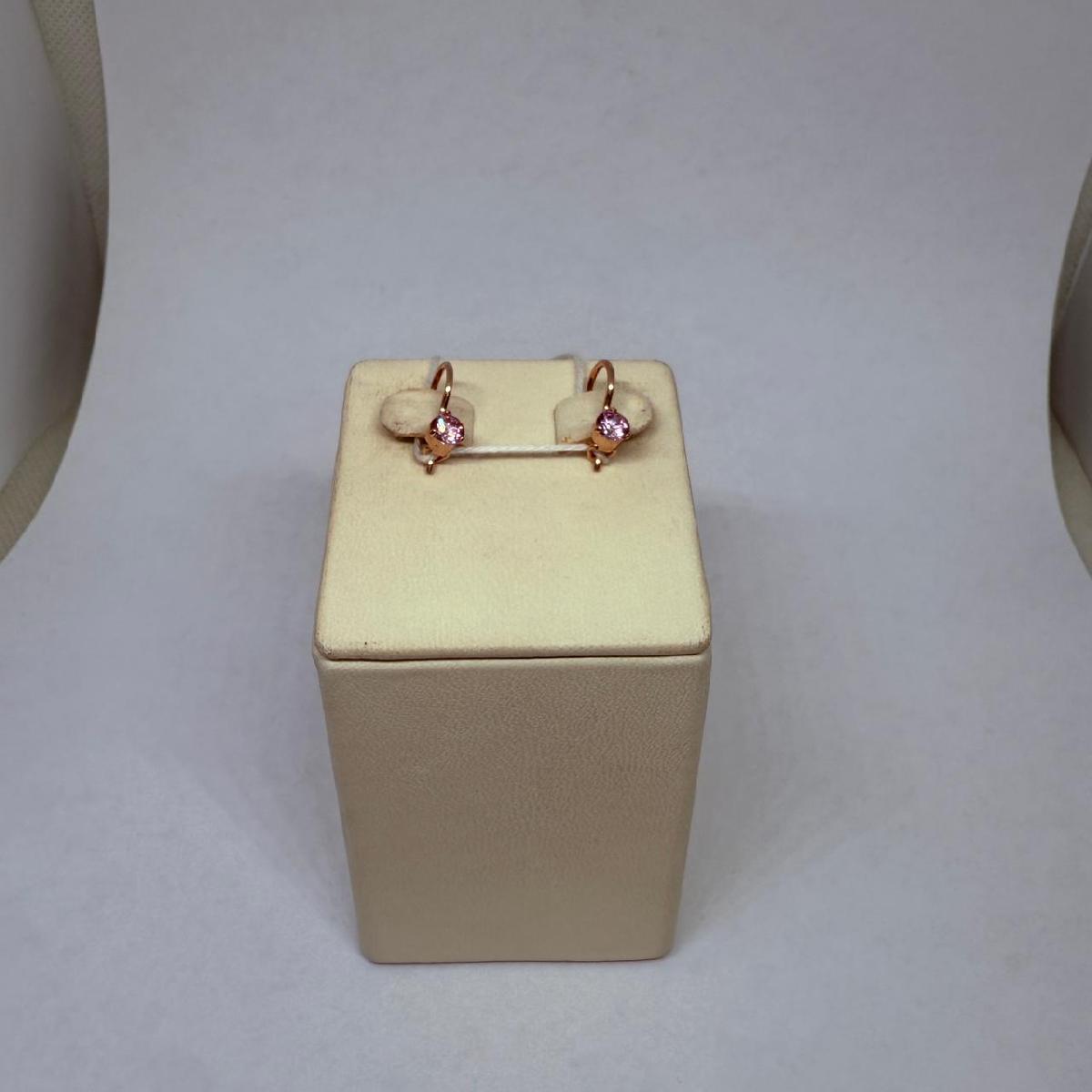 СКМ585 СЕРЬГИ С КАМНЕМ (Au 585)