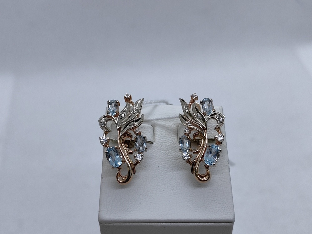 СКМИ585 СЕРЬГИ С КАМНЯМИ (Au 585)