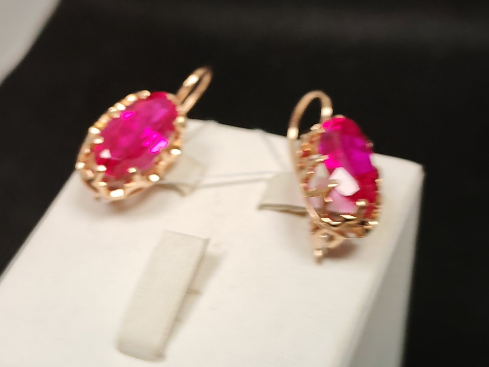 СКМ583 СЕРЬГИ С КАМНЕМ (Au 583)