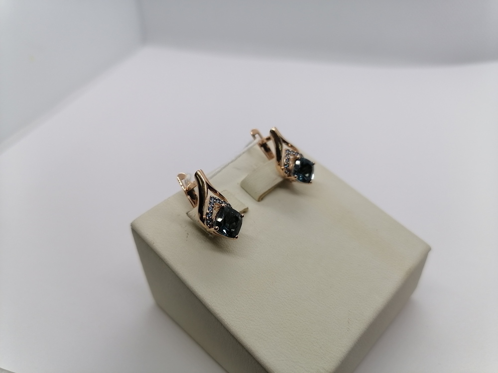 СКМИ585 СЕРЬГИ С КАМНЯМИ (Au 585)