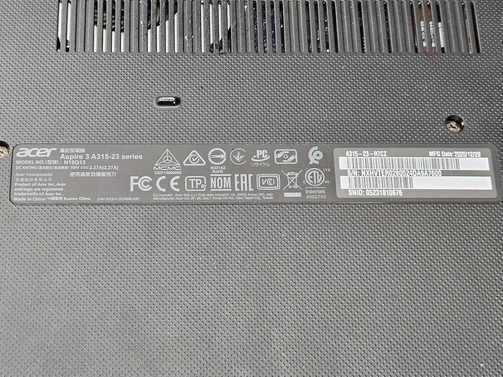 Ноутбук Acer; Ryzen 3 3250U, AMD Radeon (TM) Graphics, 8 Гб, 240 Гб, Нет