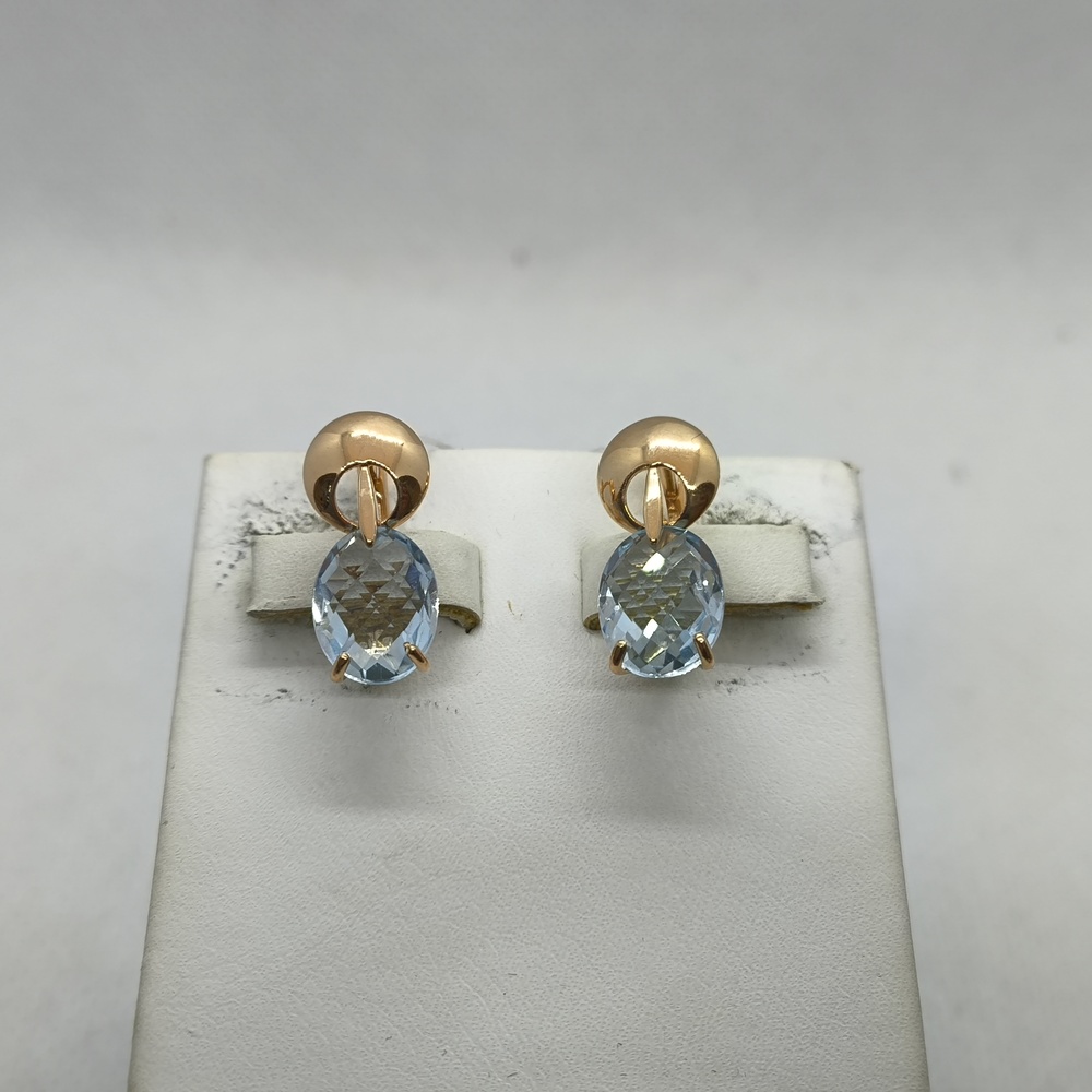 СКМ585 СЕРЬГИ С КАМНЕМ (Au 585)