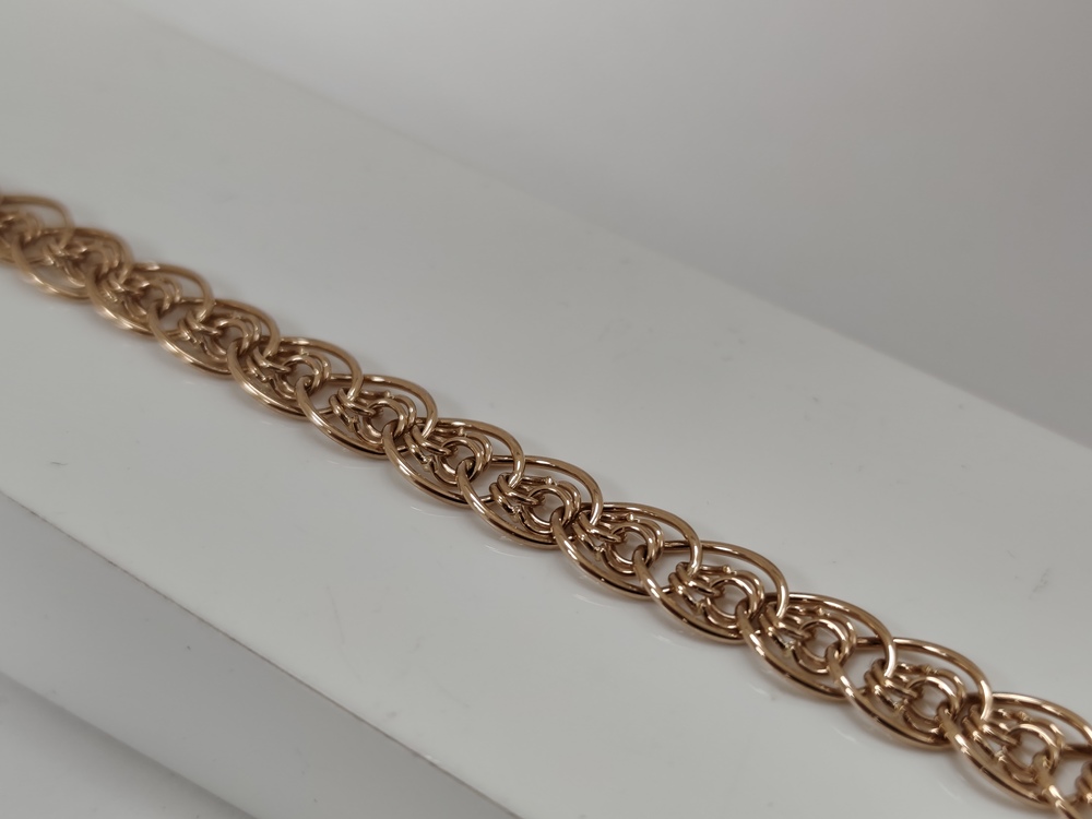 БРАСЛЕТ ПУСТОТЕЛЫЙ Нона-бисмарк (Au 585)