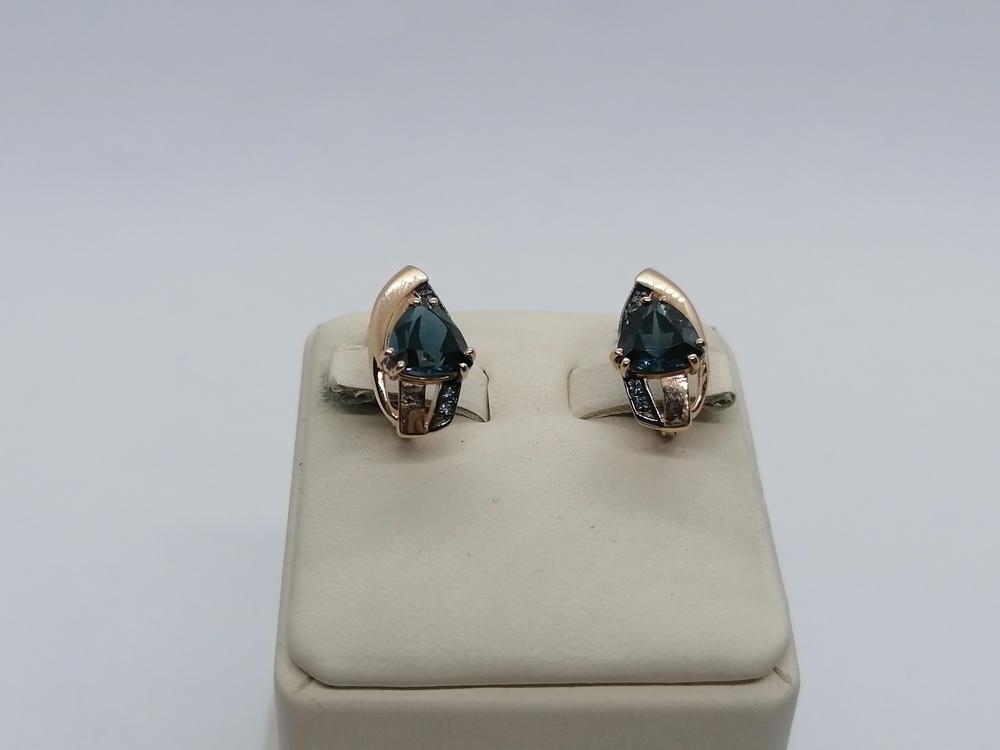 СКМИ585 СЕРЬГИ С КАМНЯМИ (Au 585)