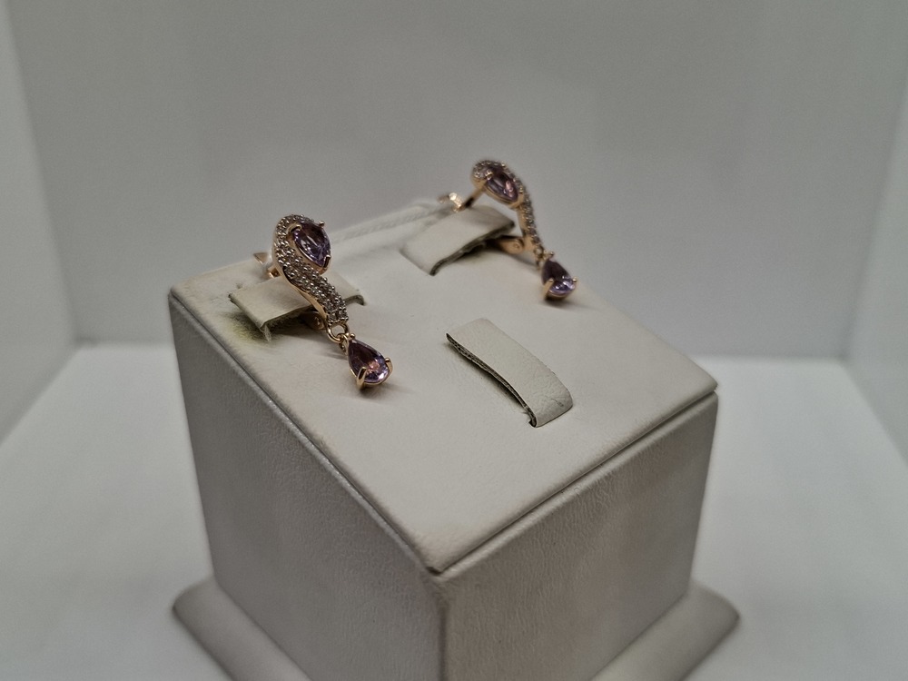 СКМИ585 СЕРЬГИ С КАМНЯМИ (Au 585)