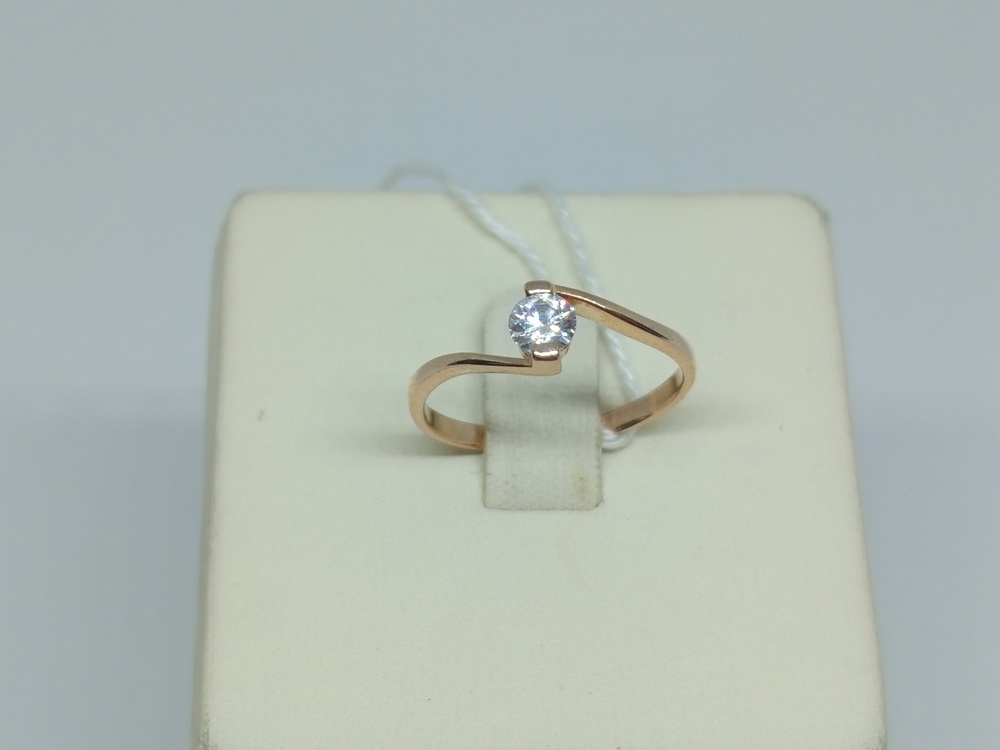 КОЛКМ375 КОЛЬЦО С КАМНЕМ (Au 375)