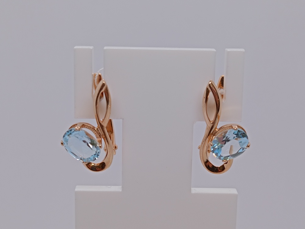 СКМ585 СЕРЬГИ С КАМНЕМ (Au 585)