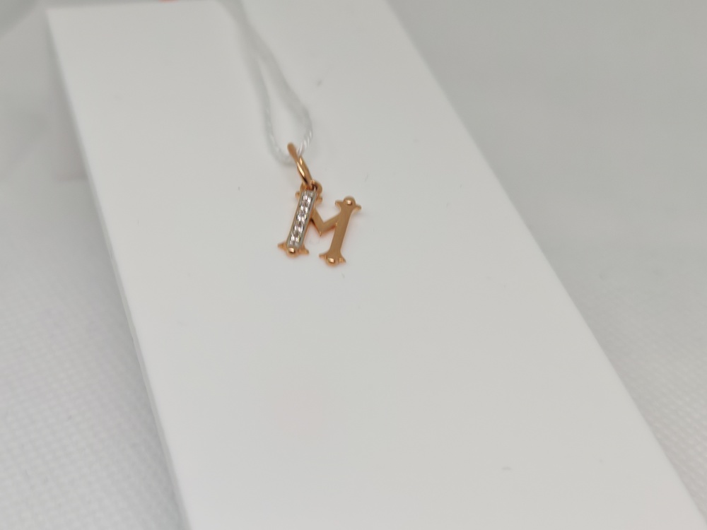 ПОДВЕСКА БУКВА М Au 585