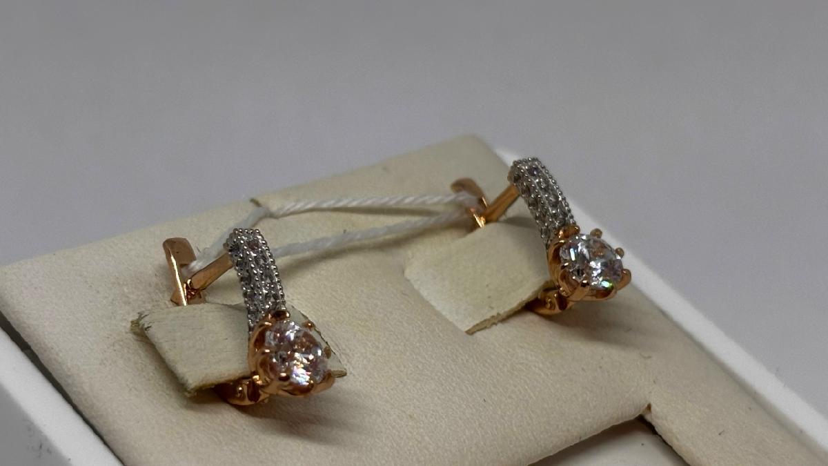 СКМИ585 СЕРЬГИ С КАМНЯМИ (Au 585)