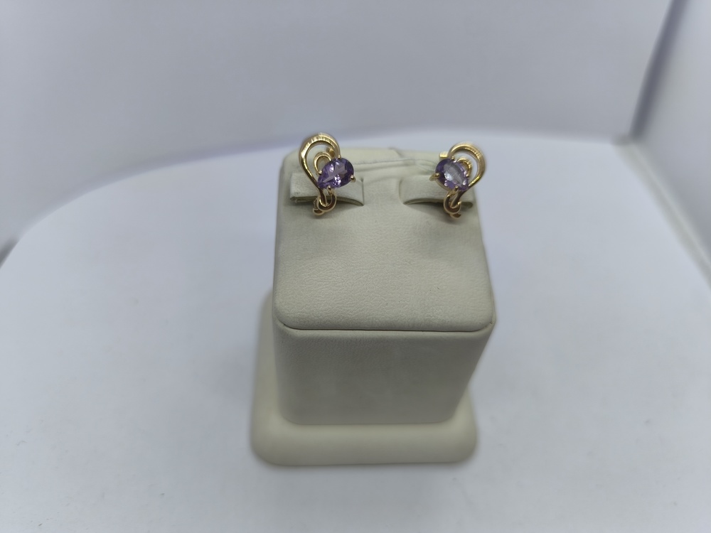 СКМ585 СЕРЬГИ С КАМНЕМ (Au 585)