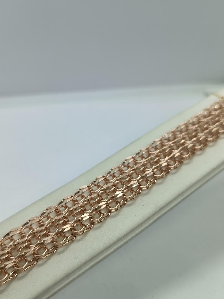 БРАСЛЕТ ПУСТОТЕЛЫЙ Бисмарк тройной (Au 585)