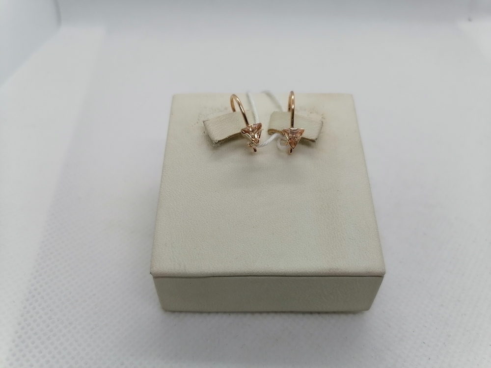 СКМ585 СЕРЬГИ С КАМНЕМ (Au 585)