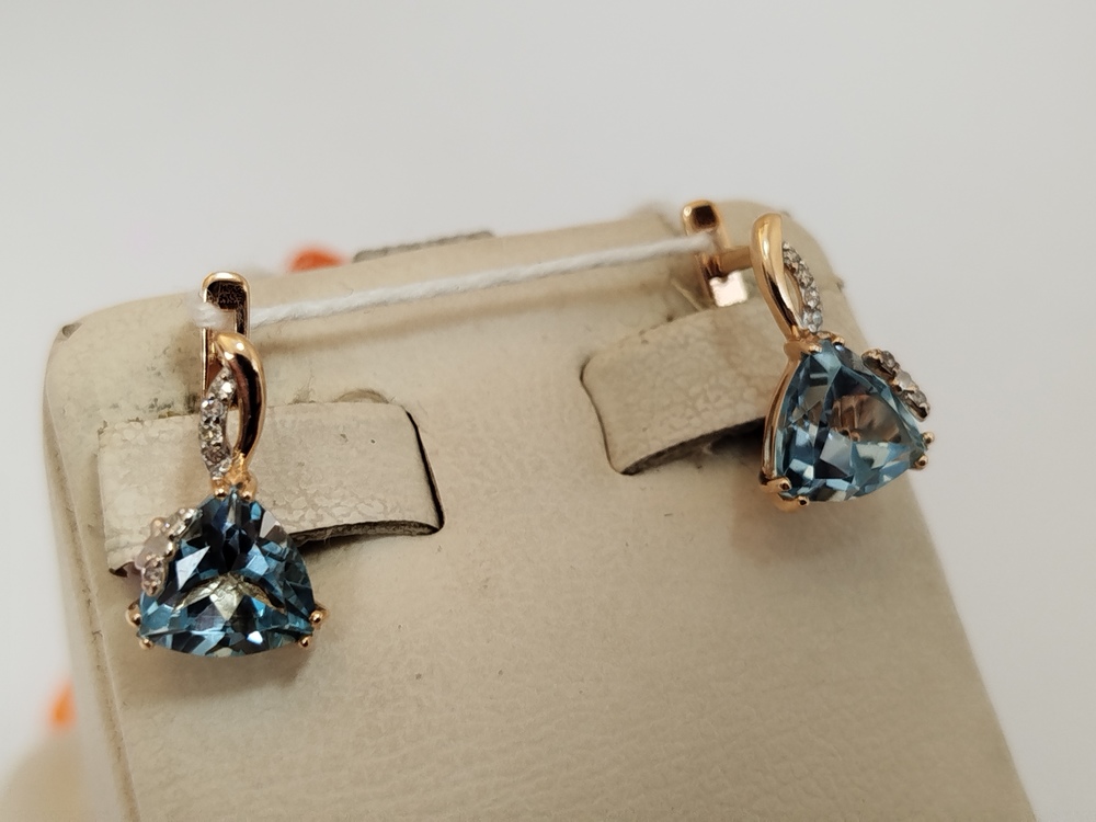 СКМИ585 СЕРЬГИ С КАМНЯМИ (Au 585)