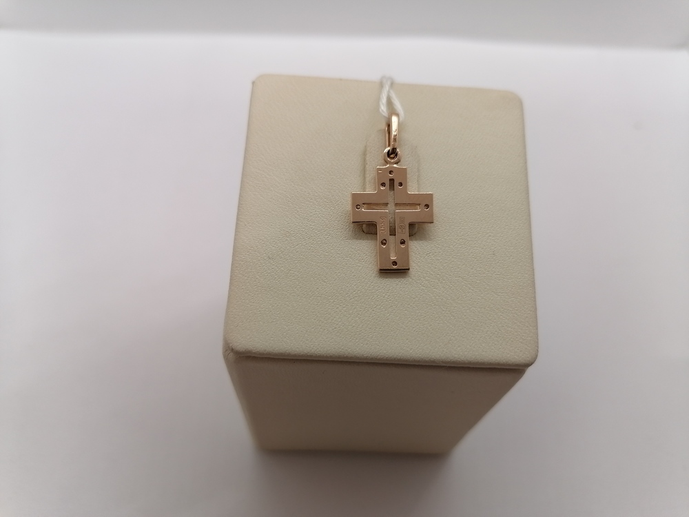 ПОДВЕСКА КРЕСТ С КАМНЯМИ (Au 585)