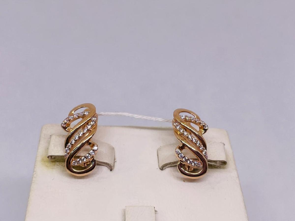 СКМИ585 СЕРЬГИ С КАМНЯМИ (Au 585)