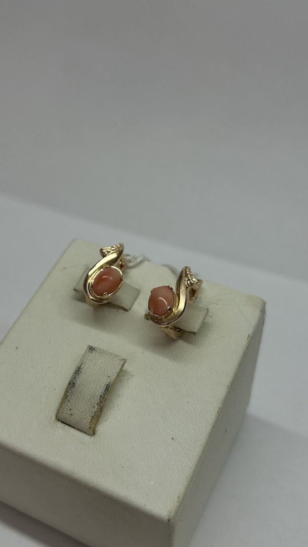 СКМ585 СЕРЬГИ С КАМНЕМ (Au 585)