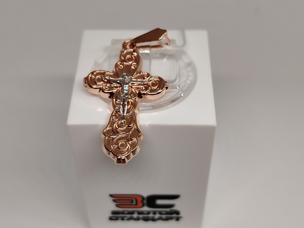 ПОДКБК585 ПОДВЕСКА КРЕСТ БЕЗ КАМНЯ (Au 585)