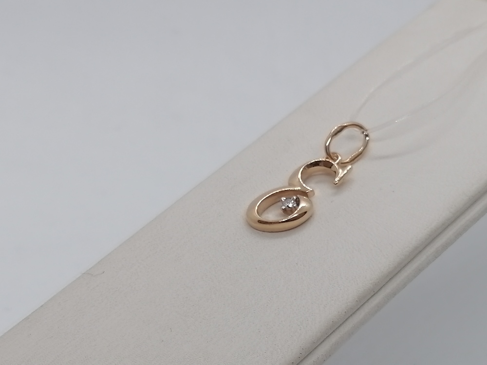 04-63-0282-00 ПОДВЕСКА БУКВА Е с камнем (Au 585)