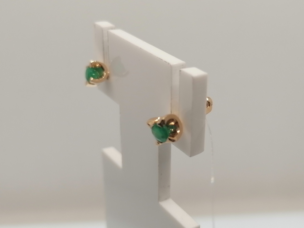 СЕРЬГИ ПУСЕТЫ изумруд (Au 585)