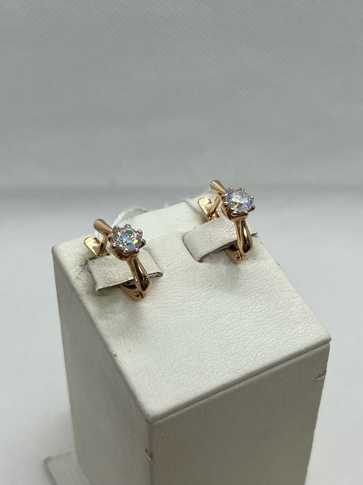 СКМ585 СЕРЬГИ С КАМНЕМ (Au 585)