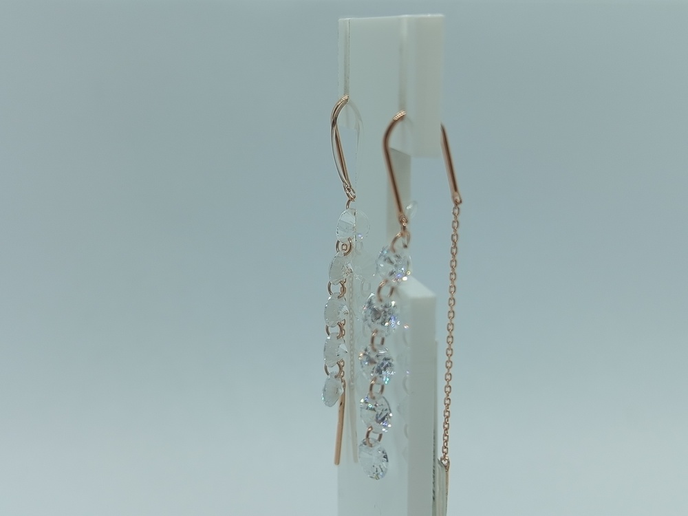 СЕРЬГИ ПРОДЕВКИ с камнями (Au 585)