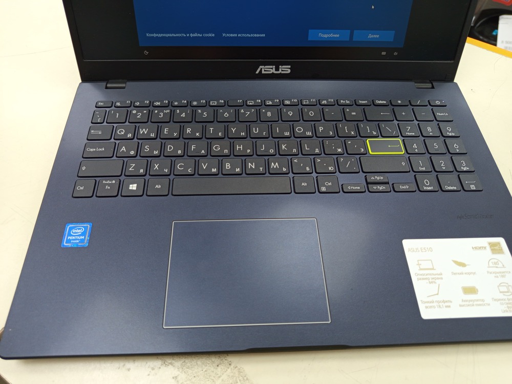 Ноутбук ASUS E510KA5100-0C8KXBJX10 Black; Pentium N5030, Intel UHD Graphics 605, 4 Гб, 240 Гб, Нет