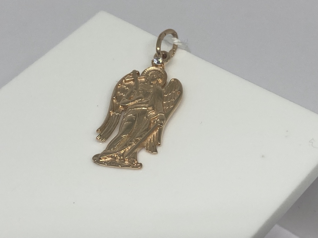 ПОДИКМ585 ПОДВЕСКА ИКОНА С КАМНЕМ (Au 585)