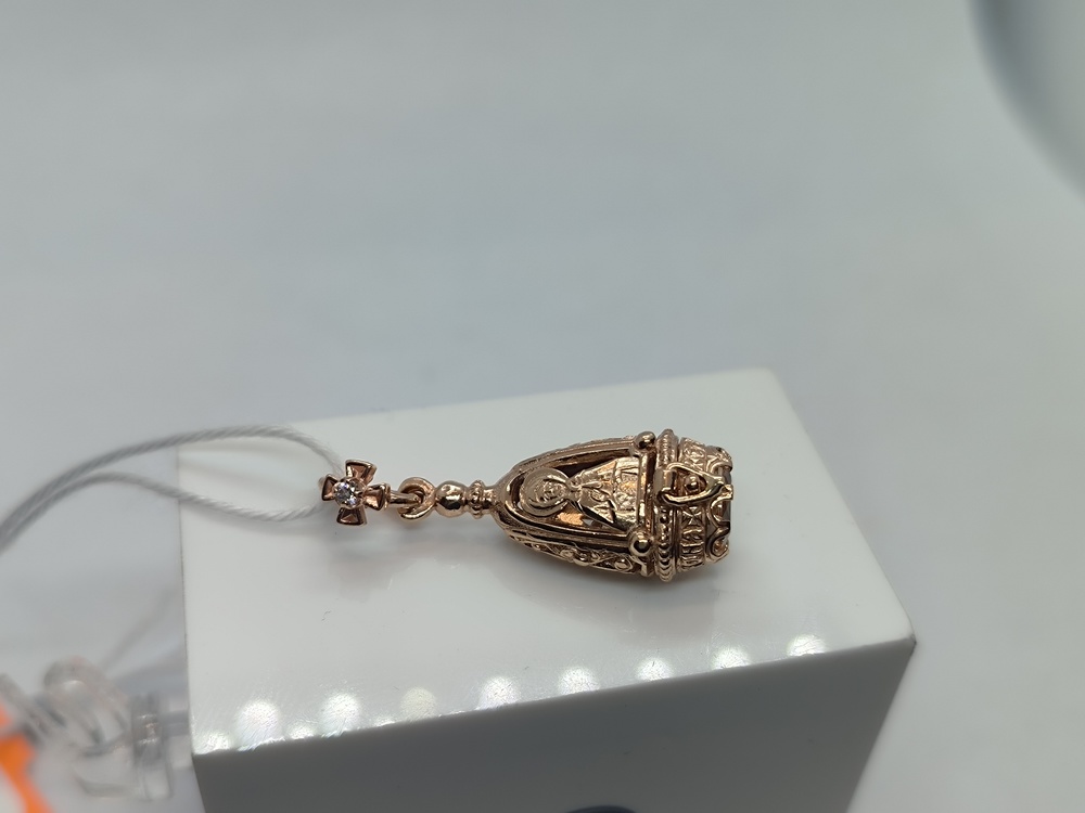 ПОДИКИ585 ПОДВЕСКА ИКОНА С КАМНЯМИ (Au 585)