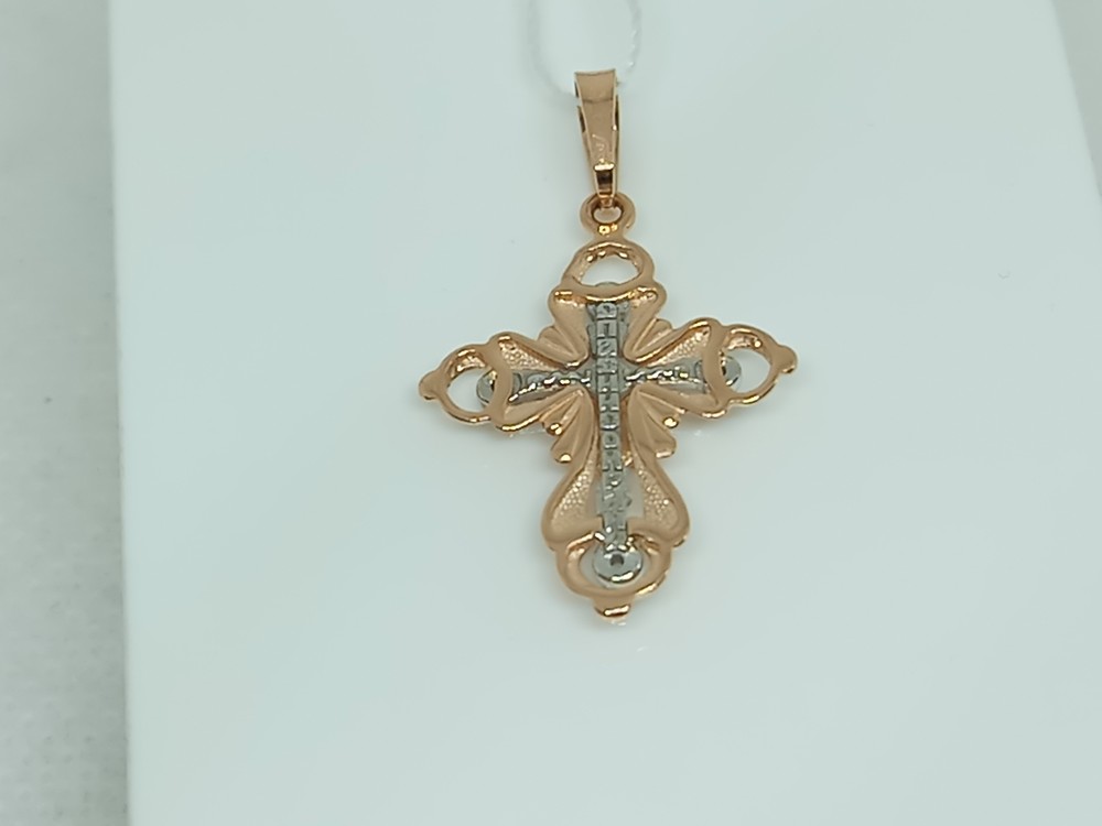 ПОДККИ585 ПОДВЕСКА КРЕСТ С КАМНЯМИ (Au 585)