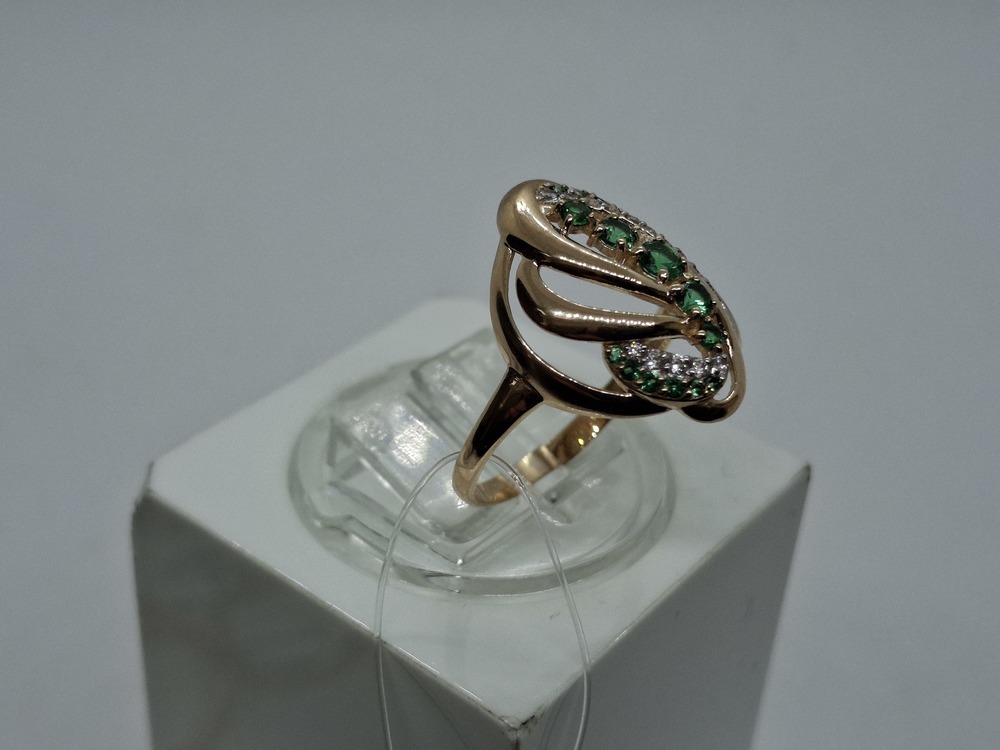 КОЛЬЦО С КАМНЯМИ (Au 585)