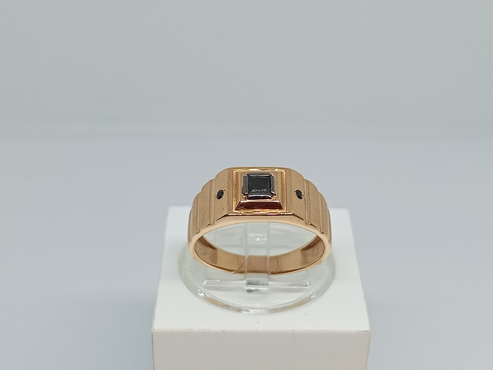 КОЛЬЦО ПЕЧАТКА с камнями (Au 585)