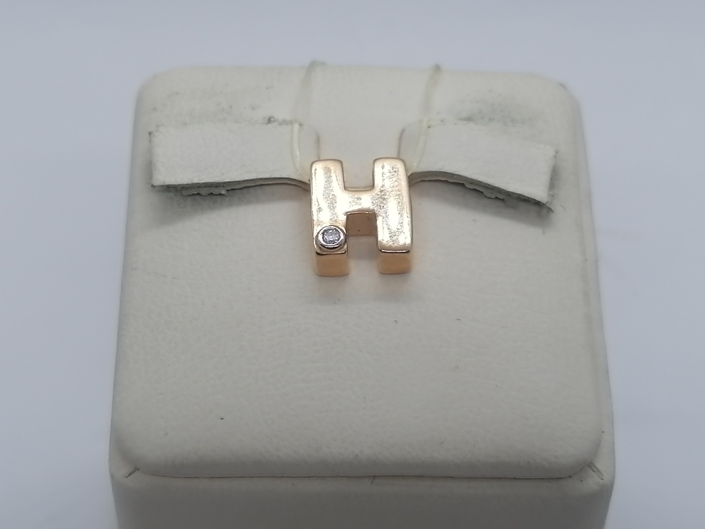 ПОДВЕСКА БУКВА Н с камнем (Au 585)