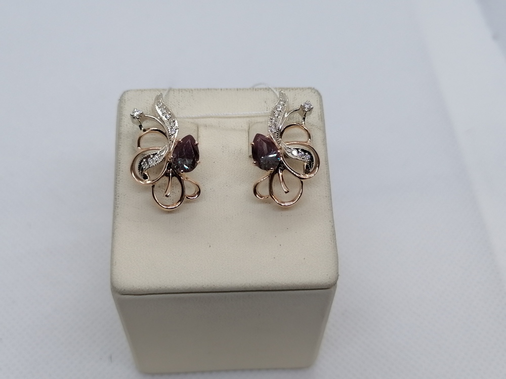 СКМИ585 СЕРЬГИ С КАМНЯМИ (Au 585)