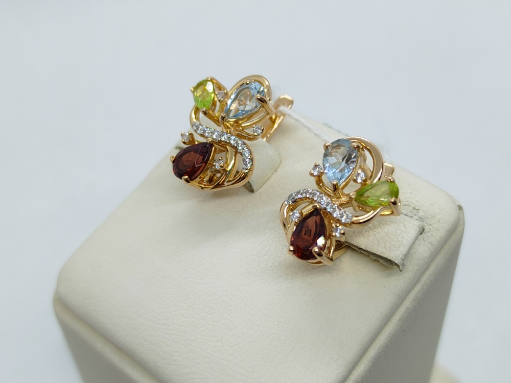 СЕРЬГИ С КАМНЯМИ (Au 585)