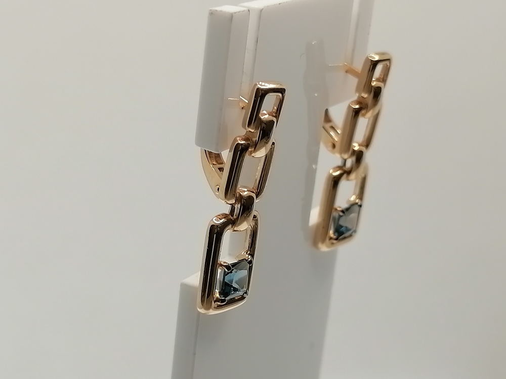 СЕРЬГИ ЛОНДОН-ТОПАЗ (Au 585)