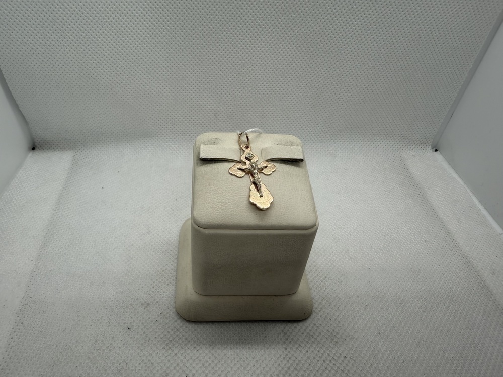 ПОДККИ585 ПОДВЕСКА КРЕСТ С КАМНЕМ (Au 585)