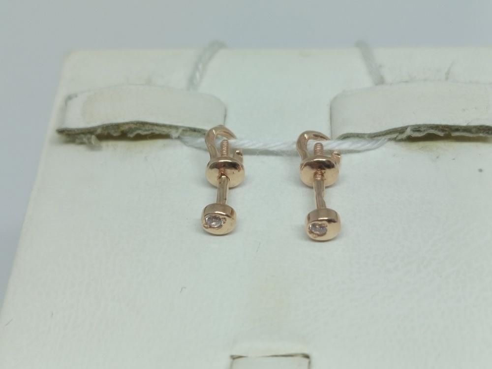 СЕРЬГИ С КАМНЕМ (Au 585)