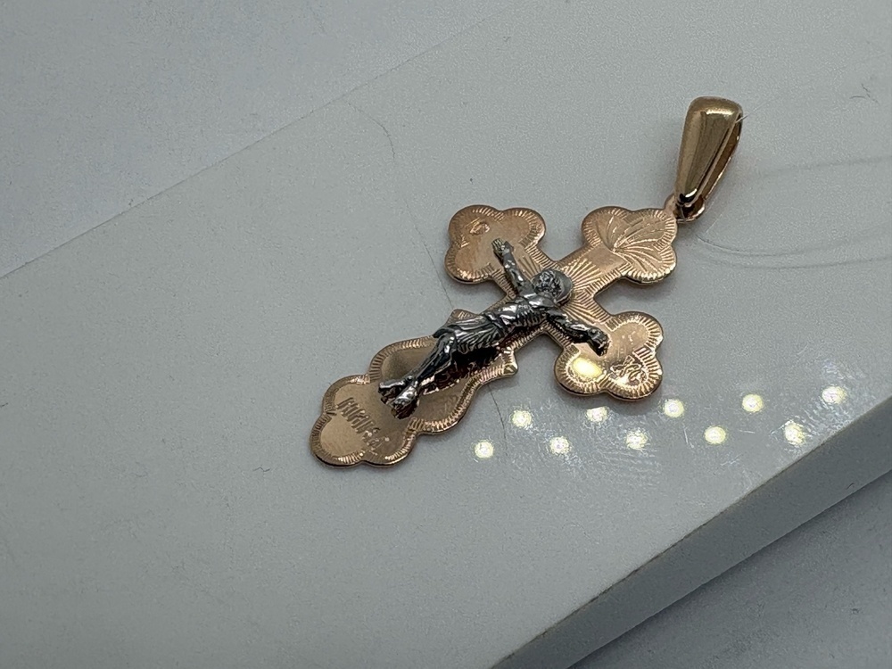 ПОДВЕСКА КРЕСТ без камня (Au 585)