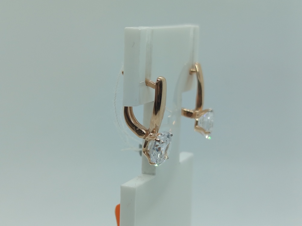 СКМ585 СЕРЬГИ С КАМНЕМ (Au 585)