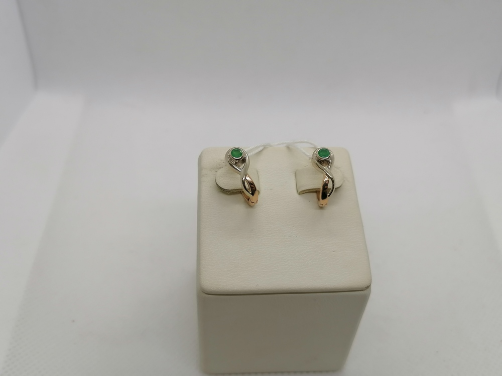 СКМ585 СЕРЬГИ С КАМНЕМ (Au 585)