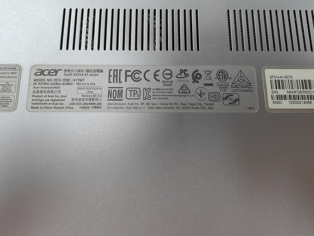 Ноутбук Acer; Ryzen 5 3500U, Radeon Vega 8, 12 Гб, 500 Гб, Нет