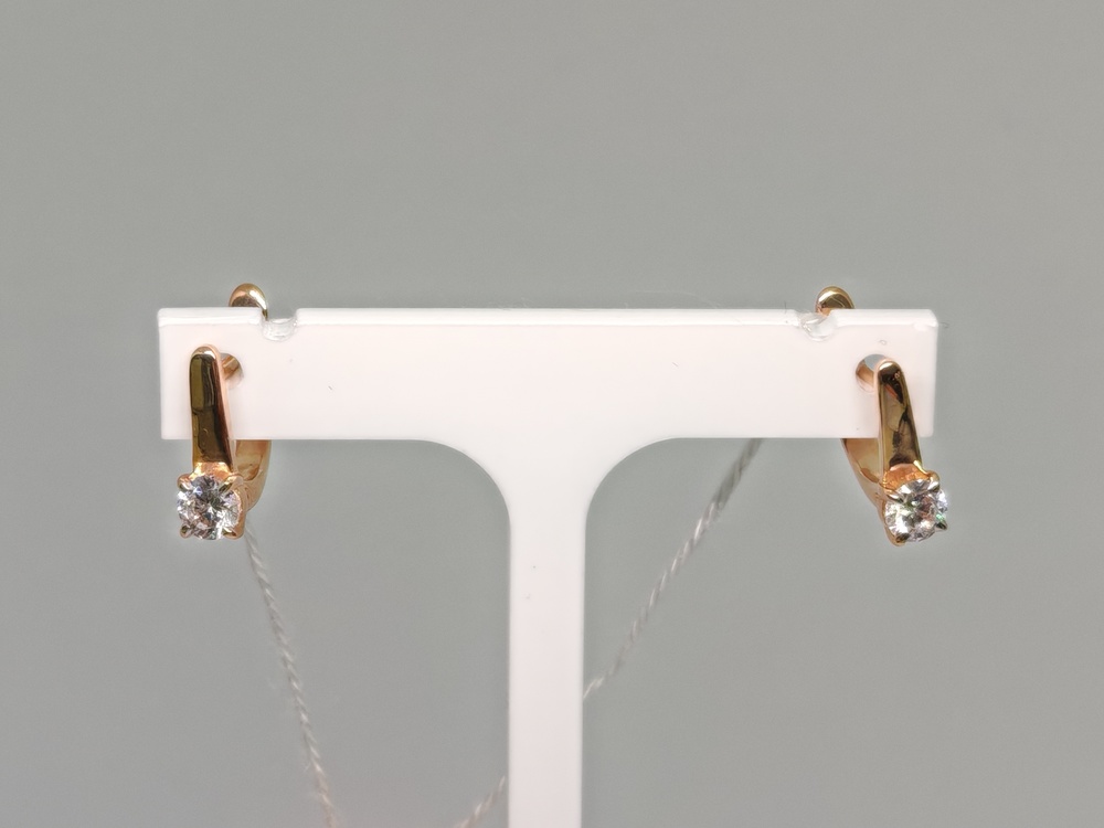 СКМ585 СЕРЬГИ С КАМНЕМ (Au 585)